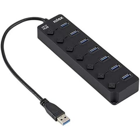 USB Hub Nilox NXHUB-06 Μαύρο