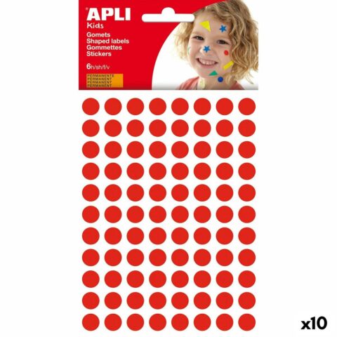 Αυτοκόλλητα Apli Kids Gomets Κόκκινο Στρόγγυλο (1 Τεμάχια) (x10)