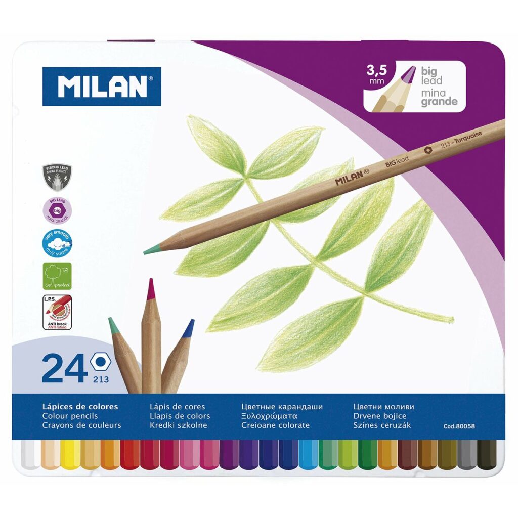 Χρωματιστά μολύβια Milan Πολύχρωμο 24 Τεμάχια