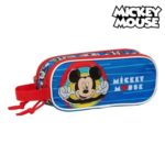 Κασετίνα Mickey Mouse Clubhouse M513 Διπλή Κόκκινο Μπλε (21 x 8 x 6 cm)