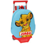 Σχολική Τσάντα 3D με Ρόδες The Lion King Simba Κόκκινο Ανοιχτό Μπλε (28 x 10 x 67 cm)