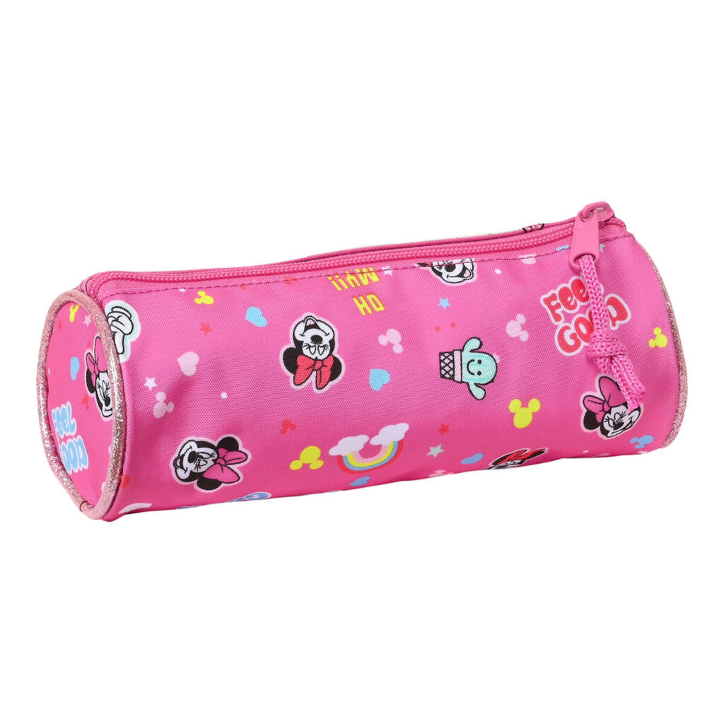 Κυλινδρική Κασετίνα Minnie Mouse Lucky Ροζ 20 x 7 x 7 cm