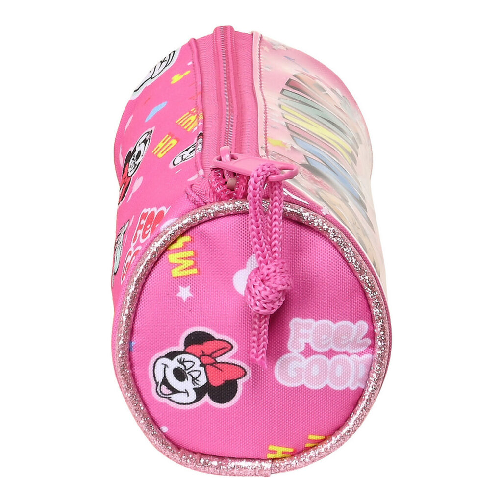 Κυλινδρική Κασετίνα Minnie Mouse Lucky Ροζ 20 x 7 x 7 cm