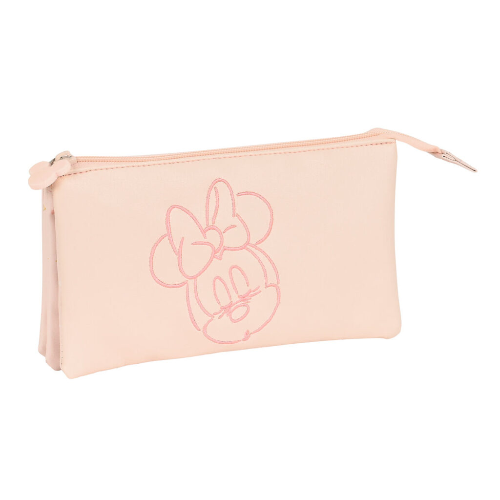 Τριπλή Κασετίνα Minnie Mouse Baby Ροζ (22 x 12 x 3 cm)