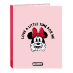Φάκελος δακτυλίου Minnie Mouse Me time Ροζ A4 (26.5 x 33 x 4 cm)