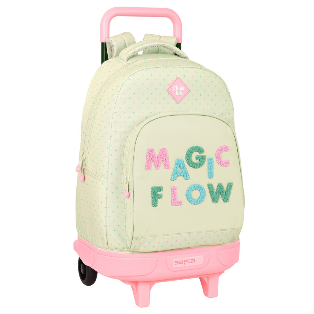 Σχολική Τσάντα με Ρόδες Glow Lab Magic flow Μπεζ 33 X 45 X 22 cm