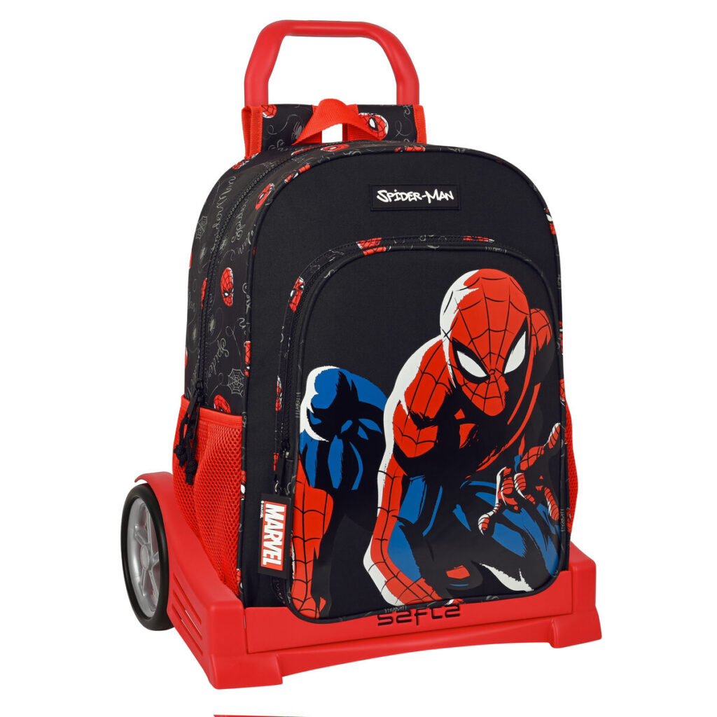 Σχολική Τσάντα με Ρόδες Spiderman Hero Μαύρο (33 x 42 x 14 cm)