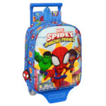 Σχολική Τσάντα με Ρόδες Spiderman Team up Μπλε (22 x 27 x 10 cm)