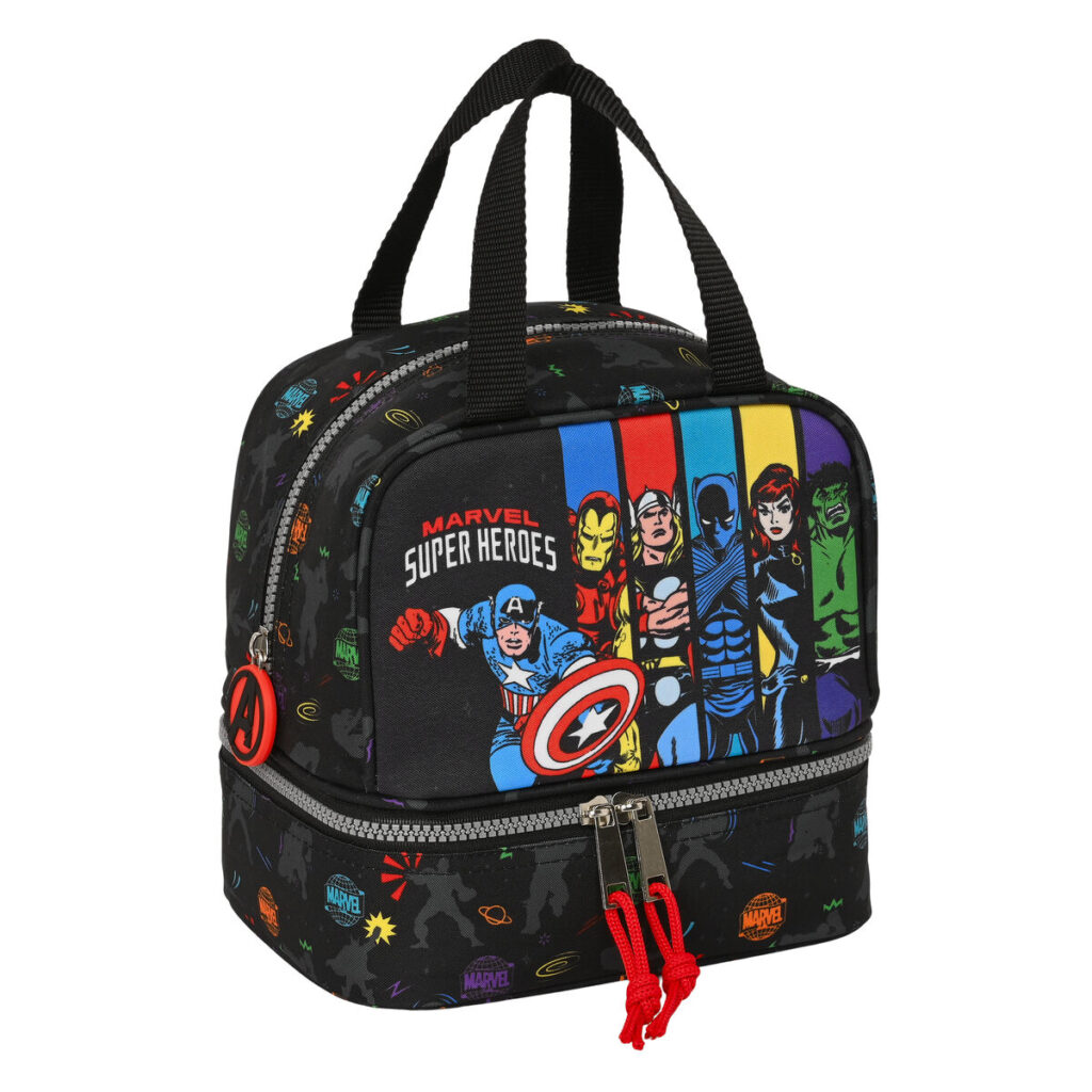 Τσάντα Γεύματος The Avengers Super heroes Μαύρο 20 x 20 x 15 cm