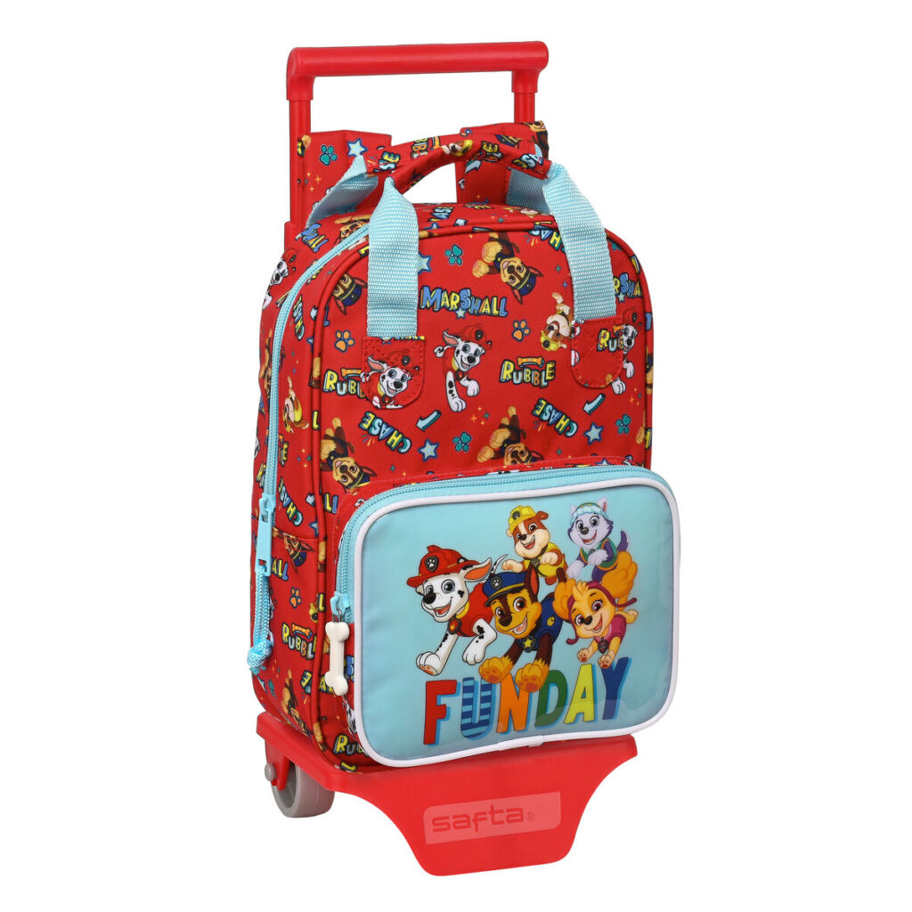 Σχολική Τσάντα με Ρόδες The Paw Patrol Funday Κόκκινο Ανοιχτό Μπλε (20 x 28 x 8 cm)