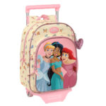 Σχολική Τσάντα με Ρόδες Princesses Disney Magical Μπεζ Ροζ