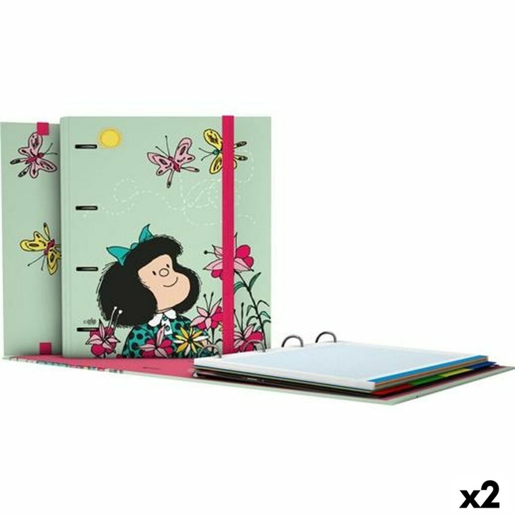 Φάκελος δακτυλίου Grafoplas Carpebook Mafalda Πράσινο A4 (x2)