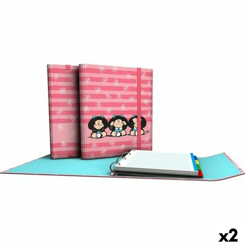Φάκελος δακτυλίου Grafoplas Carpeplús Mafalda Ροζ A4 (x2)