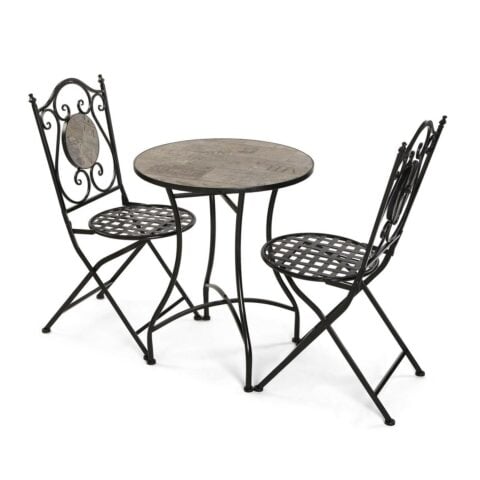 Σετ Τραπέζι με 2 Καρέκλες Versa Ivar Μαύρο 60 x 71 x 60 cm