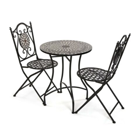 Σετ Τραπέζι με 2 Καρέκλες Versa Neilos Μαύρο 60 x 71 x 60 cm