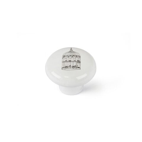 Κουμπί Rei e815 Στρόγγυλο Λευκό Πορσελάνη Διακοσμητικά 4 Μονάδες (Ø 40 x 31 mm)