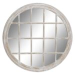 Τοίχο καθρέφτη DKD Home Decor Κρυστάλλινο Λευκό Σίδερο Ξύλο MDF Μαρινάτος (90 x 2 x 90 cm)