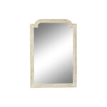 Τοίχο καθρέφτη DKD Home Decor Καθρέφτης Λευκό Ξύλο από Μάνγκο (60 x 2 x 90 cm)