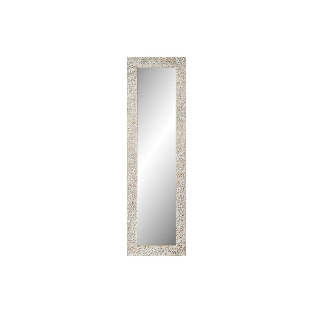 Τοίχο καθρέφτη DKD Home Decor Λευκό Κρυστάλλινο Ξύλο από Μάνγκο Ξύλο MDF (44 x 3 x 150 cm)