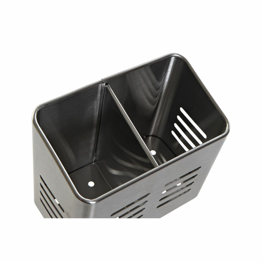 Στραγγιστήρι για τα Μαχαιροπήρουνα DKD Home Decor Ασημί Ανοξείδωτο ατσάλι 16 x 9 x 13 cm