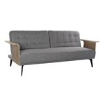 Καναπές-Κρεβάτι DKD Home Decor 203 x 87 x 81 cm Γκρι Μέταλλο Καφέ