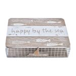 Διακοσμητικό κουτί DKD Home Decor Λευκό Καφέ Ξύλο Μέταλλο 24 x 16 x 6 cm