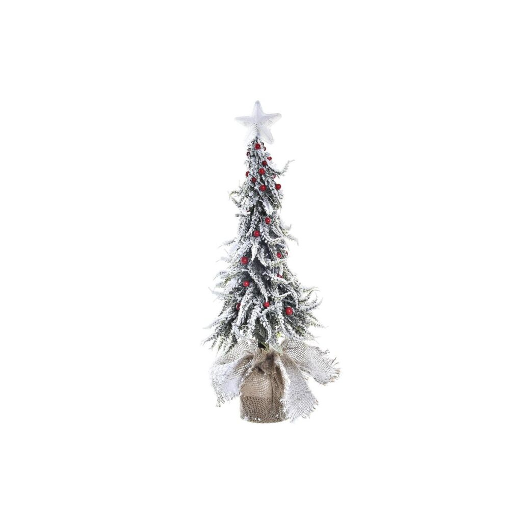 Χριστουγεννιάτικο δέντρο DKD Home Decor Λευκό Κόκκινο Πράσινο PVC Χιονισμένο 25 x 25 x 65 cm