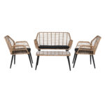 Σετ Τραπέζι με 3 Καρέκλες DKD Home Decor 124 x 75 x 85