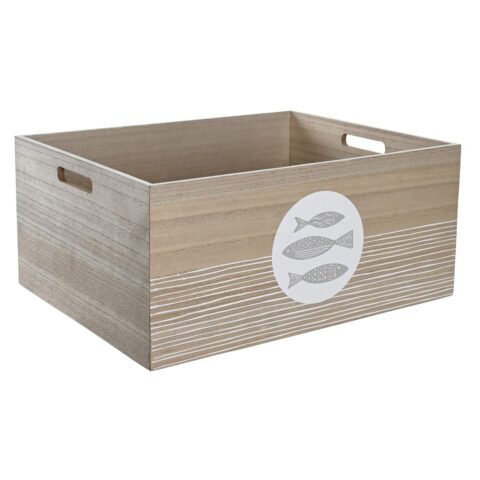 Διακοσμητικό κουτί DKD Home Decor Φυσικό Ξύλο MDF Σπείρες Μεσογείακός 50 x 40 x 22