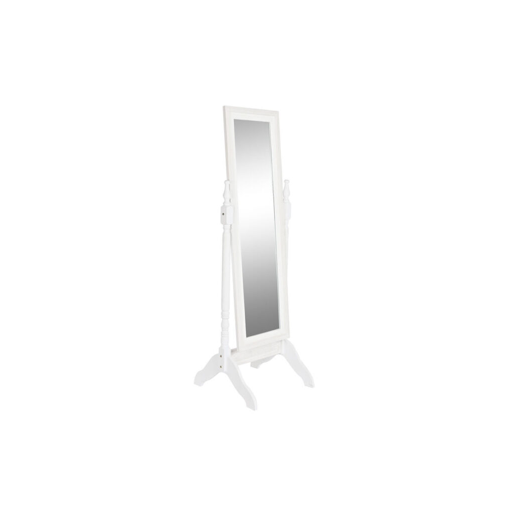 Μόνιμος καθρέφτης DKD Home Decor Καθρέφτης Λευκό Ξύλο MDF (50 x 50 x 157 cm)
