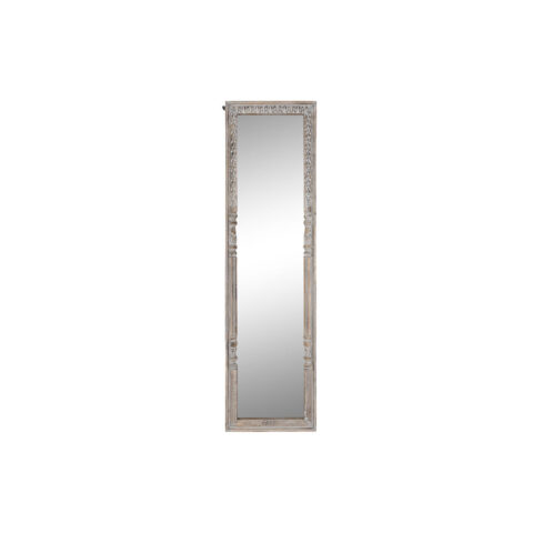 Τοίχο καθρέφτη DKD Home Decor Λευκό Καφέ Ξύλο από Μάνγκο Καθρέφτης 50