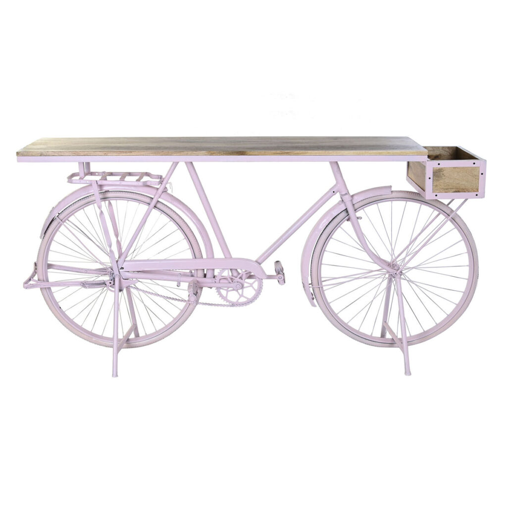 Κονσόλα DKD Home Decor Ποδήλατο 180 x 41 x 94 cm Ανοιχτό Ροζ Σίδερο Ξύλο από Μάνγκο