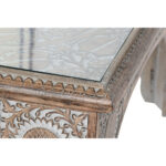 Τραπεζάκι Καφέ DKD Home Decor 81 x 81 x 45 cm Κρυστάλλινο Αλουμίνιο Ξύλο από Μάνγκο