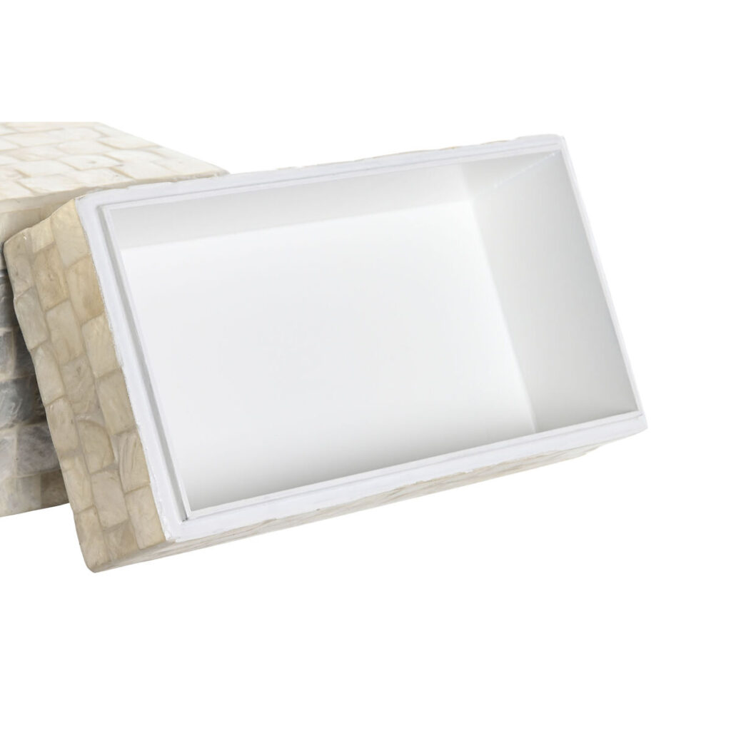 Κουτί-μπιζουτιέρα DKD Home Decor 25 x 15 x 12 cm Λευκό Από φίλντισι 8 cm (x2)