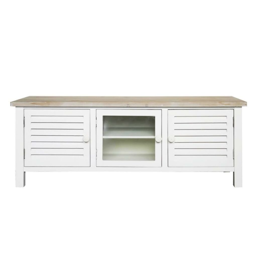 Τηλεόραση DKD Home Decor Έλατο Λευκό Ξύλο MDF 120 x 40 x 45 cm