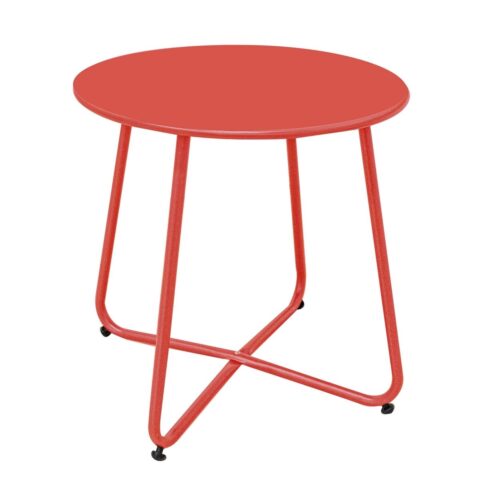 Βοηθητικό Τραπέζι Luna Κόκκινο Χάλυβας 45 x 45 cm