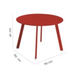 Βοηθητικό Τραπέζι Marzia 60 x 60 x 42 cm Κόκκινο Χάλυβας