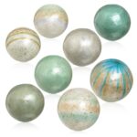 Μπάλες CAPIZ Διακόσμηση Μπλε Καφέ 10 x 10 x 10 cm (8 Μονάδες)