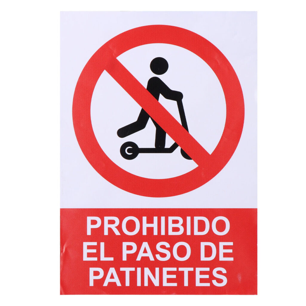 Ταμπέλα Normaluz Prohibido acceder con patinete Βινυλίου (21 x 30 cm)