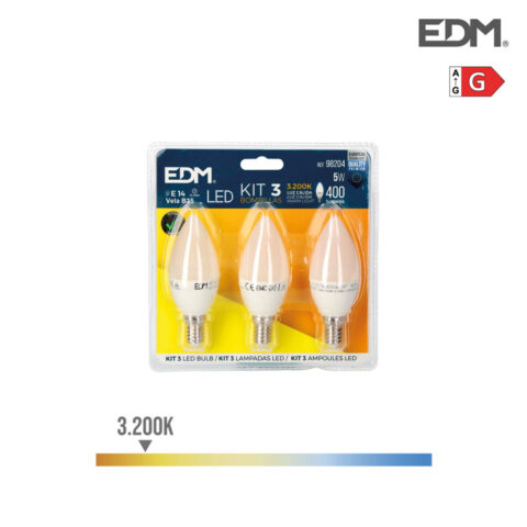 Λάμπα Κερί EDM 5 W E14 G 400 lm (3200 K)