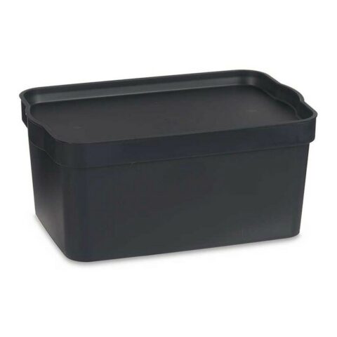 Κουτί αποθήκευσης με Καπάκι Ανθρακί Πλαστική ύλη (21 x 14