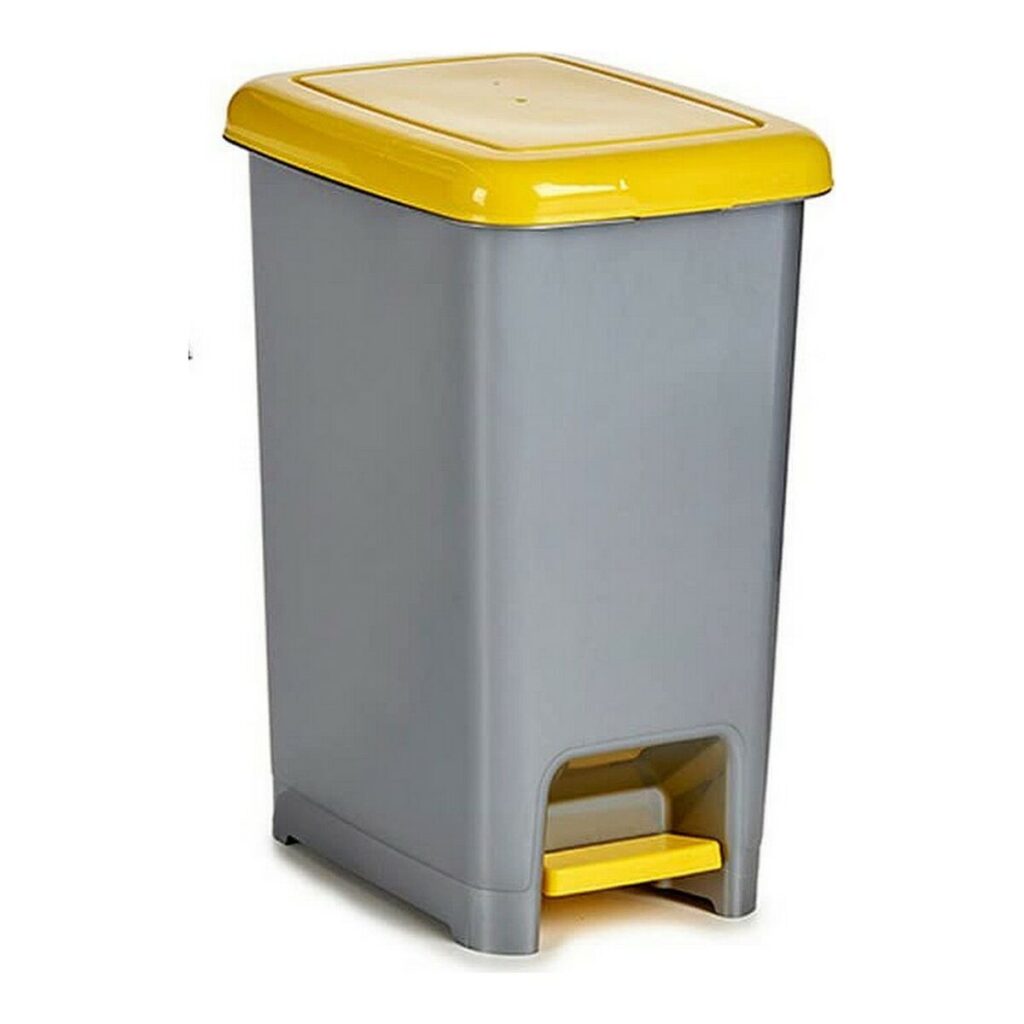 Κάδος Απορριμμάτων για Ανακύκλωση Κίτρινο Γκρι Ασημί Πλαστική ύλη 25 L 37 x 47 x 26