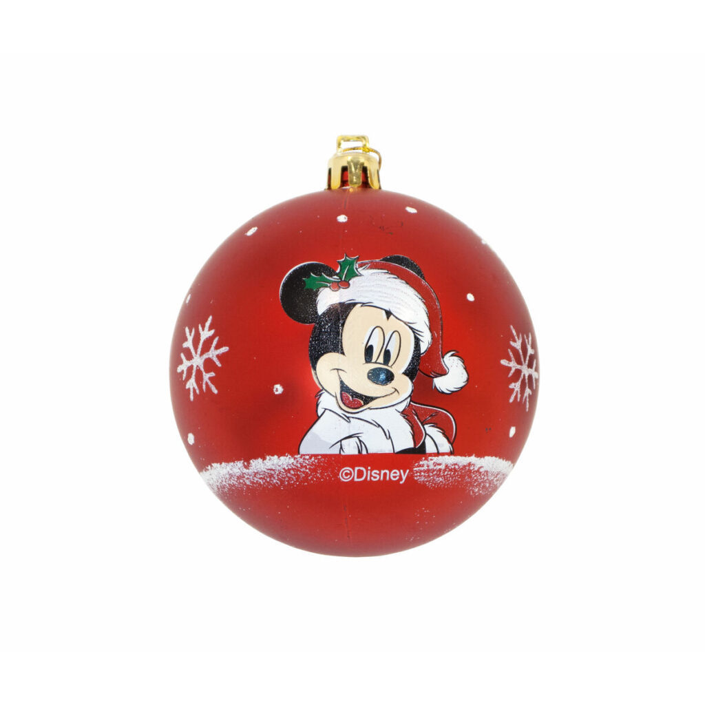 Χριστουγεννιάτικη μπάλα Mickey Mouse Happy smiles x10 Κόκκινο Πλαστική ύλη (Ø 6 cm)