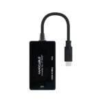 Αντάπτορας USB C σε VGA/HDMI/DVI NANOCABLE 10.16.4301-ALL 20 cm Μαύρο 4K Ultra HD
