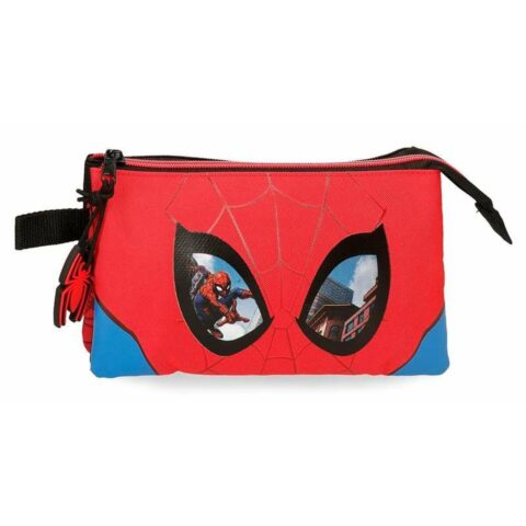 Τριπλή Κασετίνα Spiderman Protector Κόκκινο (22 x 12 x 5 cm)