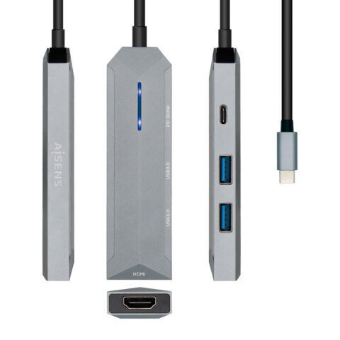 USB Hub Aisens USB-C dock 4 en 1