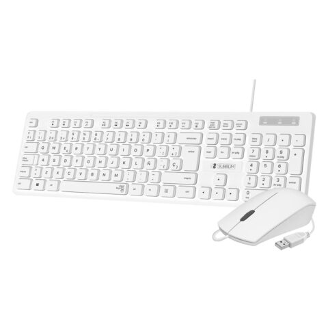 Πληκτρολόγιο και Ποντίκι Subblim SUBKBCCSSK02 Λευκό