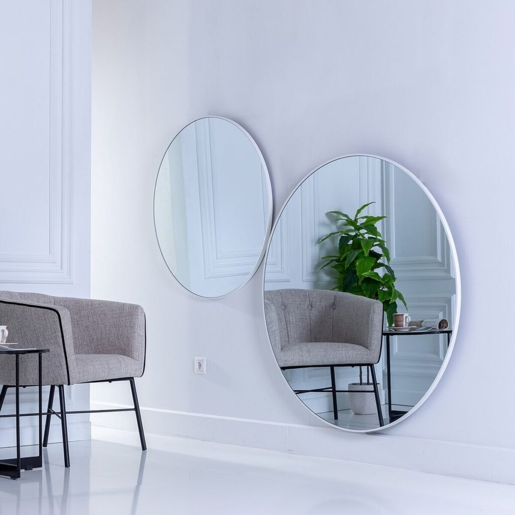 Τοίχο καθρέφτη Κρυστάλλινο Λευκό 120 x 2 x 120 cm DMF
