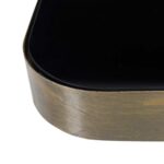Βοηθητικό Τραπέζι Κρυστάλλινο Μαύρο Χρυσό Μέταλλο 40 x 40 x 45 cm