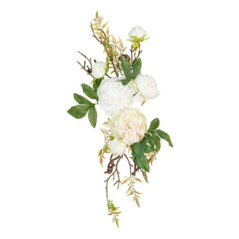 Decorative Flowers 65 x 30 x 18 cm Λευκό Παιωνία